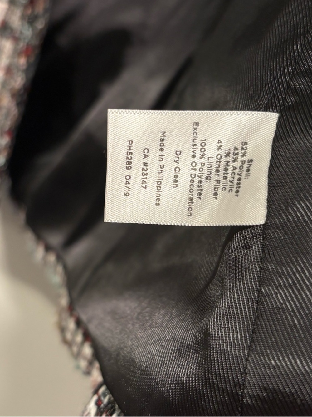 Talbots Multi-Color Tweed Collarless Jacket - Picture 6 of 8